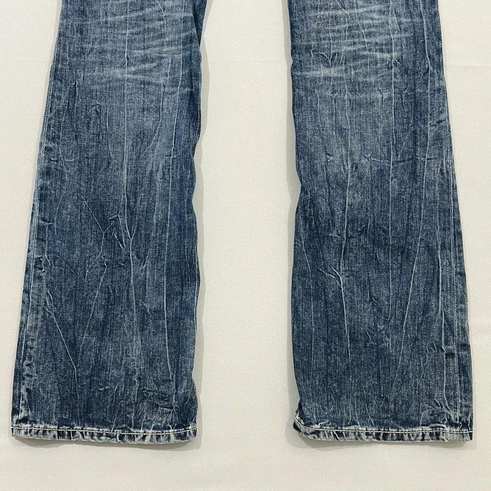 Big Star Liv Bootcut Jeans Distressed Low Rise Blue Denim Womens 27L Fits 29L - Picture 14 of 15